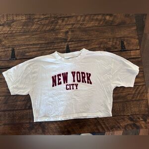 Aeropostale White Crop Boyfriend Tee